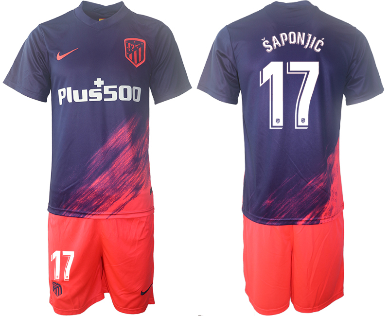Men 2021-2022 Club Atletico Madrid away purple #17 Soccer Jersey